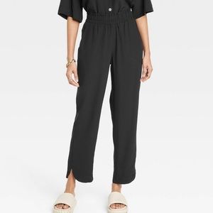 High-Rise Ankle Tapered Crepe Pants